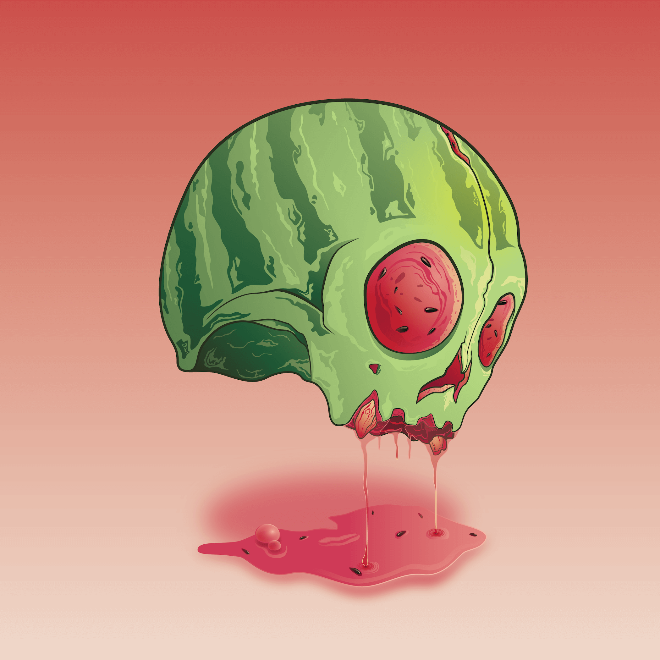 skull that looks like a watermelon